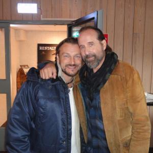 Tomas Glaving and Peter Stormare on location of Midnight Sun (TV-Series)