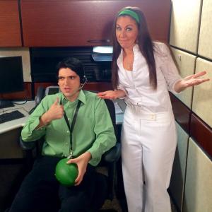 Evan King & Kristin McKenzie on set of a Waste Management Commercial January 2015