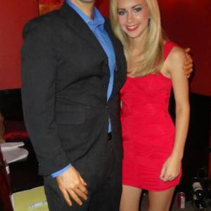 Evan King and costar Lauren Marie Galley on the set of the short film 'The Bitter Advice' produced by Autumn Child Productions(2012)
