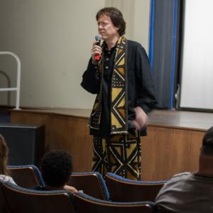 David de Hilster talking to the audience after a screening of Einstein Wrong  The Miracle Year December 7 2013