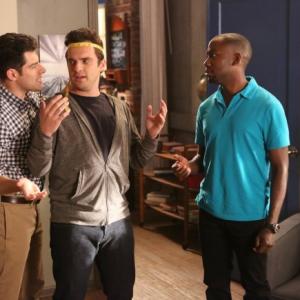 Still of Max Greenfield Lamorne Morris and Jake Johnson in New Girl 2011