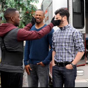 Still of Max Greenfield, Damon Wayans Jr. and Lamorne Morris in New Girl (2011)