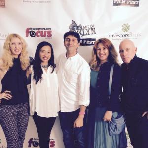 Winners of Best SuperShort Mickey OHagan Catherine Ho Jay Lifton Sky Vega and Dave Shelley at the 2015 Art of Brooklyn Film Festival