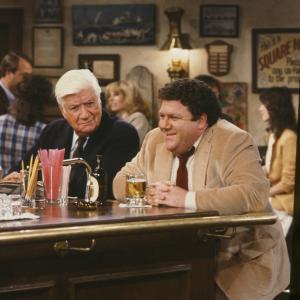 Still of George Wendt and Thomas P Tip ONeill in Cheers 1982