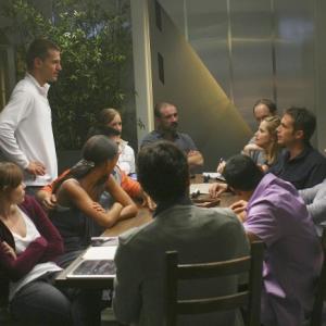 Still of Joy Bryant Ritchie Coster Nikolaj CosterWaldau James DArcy Clea DuVall Sienna Guillory Erik Jensen Nelson Lee Omar Metwally Jose Pablo Cantillo Gene Farber and Kerry Bish in Virtuality 2009