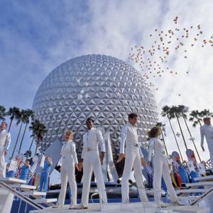 Ray DeForest (center right) performing at EPCOT opening