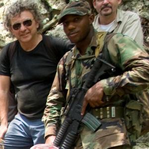 Australian TV director Ian Stevenson with bodyguard on location in Bolivian jungle for Discovery Channels Bone Detective More at wwwianstevensontv