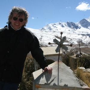 TV director Ian Stevenson on location at Bolivian mountain top cemetary for The Discovery Channels Bone Detectives More at wwwianstevensontv
