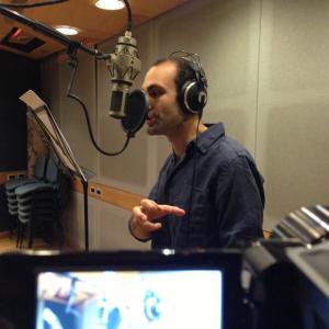 Khalid Abdalla recording the voice of Ibn AlHaytham for the film 1001 Inventions and the World of Ibn AlHaytham