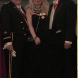 Dame Adrienne with the Duke of Aswan, Grand Master and Sir Garth Fisher, MD