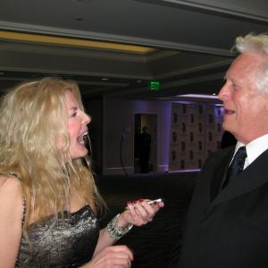 Adrienne Papp of Atlantic Publicity interviewing Lifetime Achievement Award winner Bruce Davison, December 16, 2012, Los Angeles