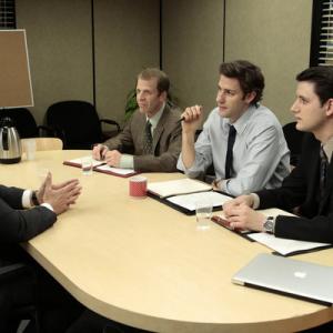 Still of Will Arnett, Paul Lieberstein, John Krasinski and Zach Woods in The Office (2005)