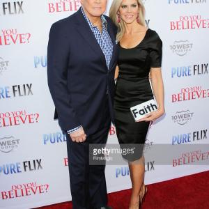 Faith Majors with husband Lee Majors at the L.A. Premiere of 
