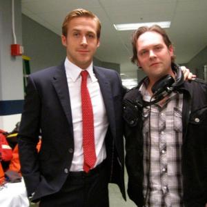 Mark Stacey White and Ryan Gosling on set of The Ides of March 2011