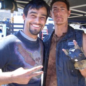 Vincent Rivera & Eric Balfour on the set of 