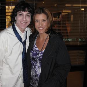 Jared Kusnitz and Kate Walsh on the set of Private Practice