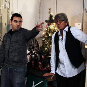 Director Prince Bagdasarian with actor Eric Roberts on the set of Abstraction 2013