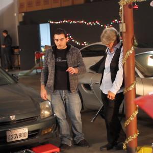 Director Prince Bagdasarian with actor Eric Roberts on the set of Abstraction (2013)