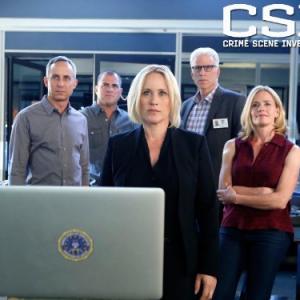 Still of Patricia Arquette, Elisabeth Shue, Ted Danson, Wallace Langham and George Eads in CSI kriminalistai (2000)
