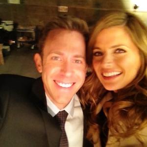 Artie ODaly with Stana Katic on the set of CASTLE