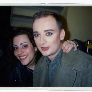 SKY Palkowitz with Boy George backstage at The Beacon Theatre, 1992