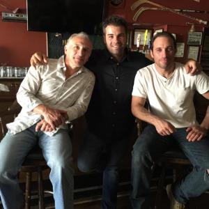 Ray Boom Boom Mancini Joe Sernio and Kevin Interdonato on the set filming Bad Frank August 2015