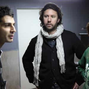 Producer 'Chris Robb', Director 'Hassan Nazer', Script Supervisor 'Sepideh Sepehrara' on location in Iran for 'Inja Iran' 2012.