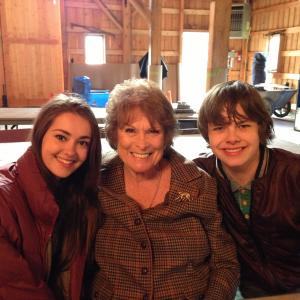 Matreya Fedor, Paula Shaw & Brendan Meyer on the set of Cedar Cove
