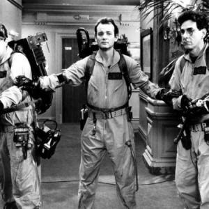 Still of Dan Aykroyd Bill Murray and Harold Ramis in Ghost Busters 1984