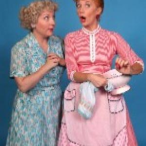 Original cast members Lisa Joffrey as Ethel Mertz in I Love Lucy Live with Sirena Irwin as Lucy.