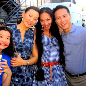 With Joan Chan ( Twin Peak ) and BD Wong ( Law and Order SVU ) on set of 