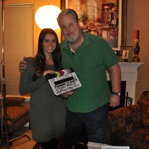 Courtney Baxter and Adam LeFevre on the set of Running on Empty October 2013