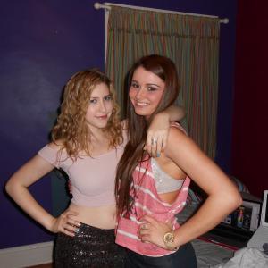 Eden Sher and Courtney Baxter on the set of ImagiGary May 2012