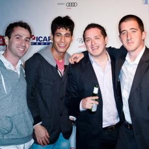 Right to left  Producers Brian Karr  David ODonnell with friends