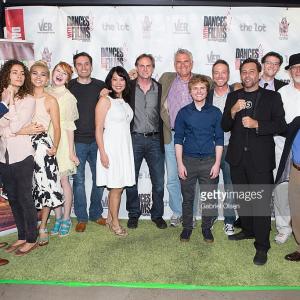 Director Dale Peterson Center with the cast and crew at the Los Angeles Premiere of Hello My Name is Frank