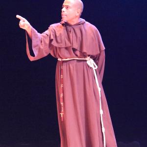 Eliezer Ortiz as Father Sanchez in Toypurina at the San Gabriel Mission Playhouse