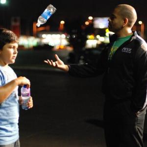 Eliezer Ortiz as a Tough (right) on the set of the film Hope.