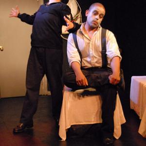 Eliezer Ortiz as Yann in the Guignol play An Orgy in the Lighthouse at Gardner Stages.