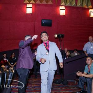 Omar Leyva introduced at Red Carpet event for McFarland USA in Bakersfield, CA