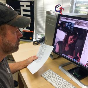 Martin Lisius, is seen here working on the film Into the Storm (2014). The movie used clips from his footage collection www.StormStock.com , which he founded in 1993.