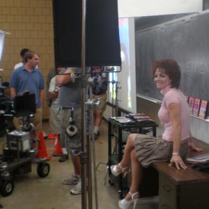 On the set of Welcome to Academia as Bambi Bazongas