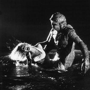 Tom Hennesy in Revenge Of The Creature with Lori Nelson