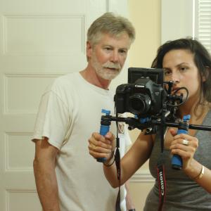 Director Sam Kauffmann lines up a shot with DP Michelle Simunovic