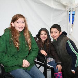 On location WWZ with costars Abigail Hargrove  Sterling Jerins