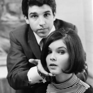 Jon Peters and Yvonne Craig on the set of Ski Party1965 AIP BDM Bob Cut 12 Length 1960s Style Black and White YvonneCraigmptv