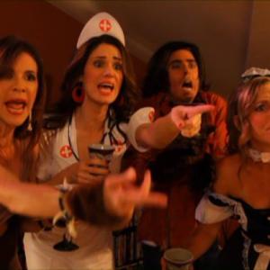 Still of David Banks Elina Madison Rachel Sorsa Khoury and Anora Lyn in Halloween Party