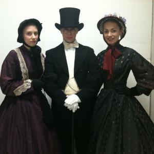 On set for The Conspirator