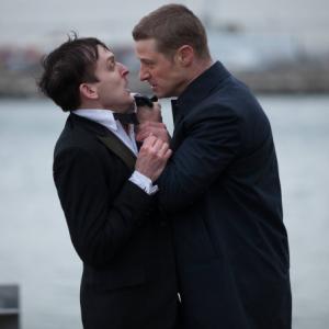 Still of Ben McKenzie and Robin Lord Taylor in Gotham Pilot 2014