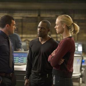 Still of Adam Sinclair Gbenga Akinnagbe and Yvonne Strahovski in 24 Live Another Day 2014