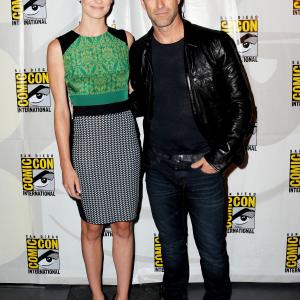 Aaron Eckhart and Yvonne Strahovski at event of As Frankensteinas 2014